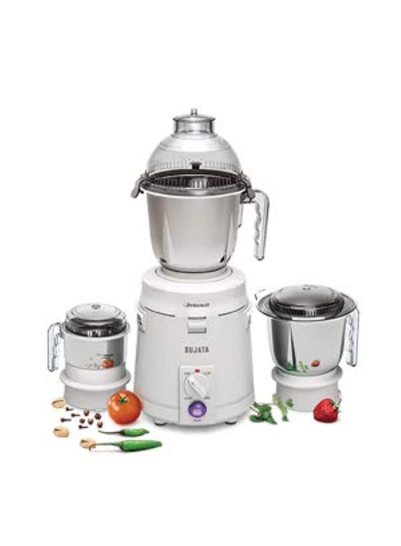 سوجاتا Sujata Dynamix 900 Watts Mixer Grinder | 22000 Rotations Per Min | 90 Minutes Continuous Running | 3 Versatile Jars 1500 ml, 1000 ml and 500 ml (White) - Image 2